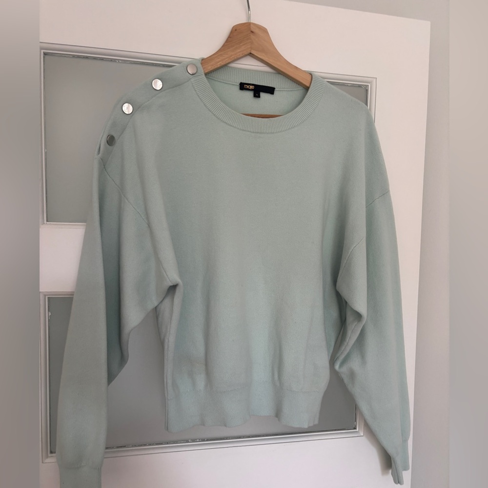 Maje Light Green Knit Top